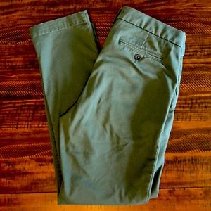 Express Men’s Slim Hyper Stretch Chinos in green. 30x30